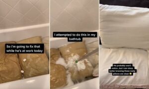 how to clean pillows in a tub